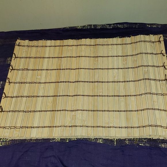 FF 💘 SIX VINTAGE BAMBOO TILE PLACEMATS - Picture 9 of 11